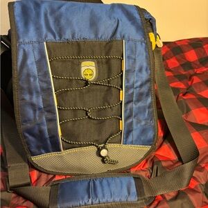 Timberland Men's Blue and Black Messenger Bag, EUC,